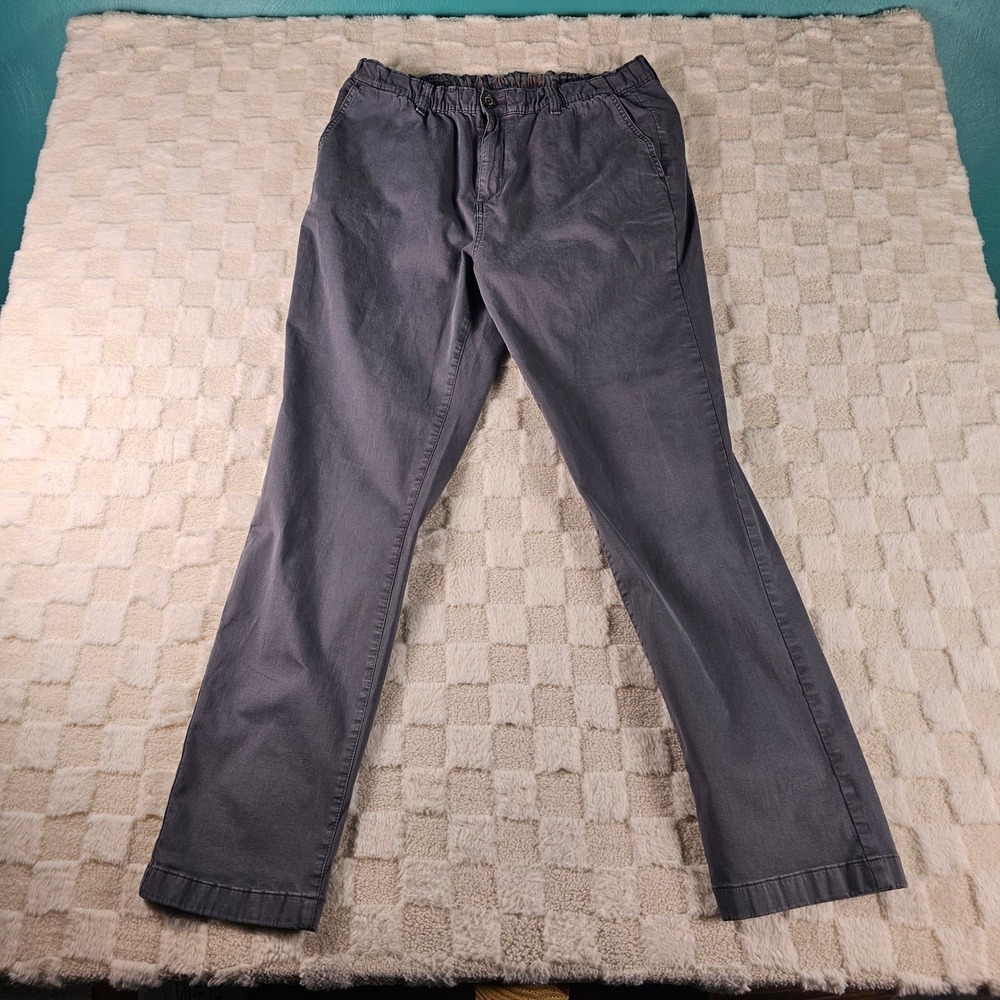 Chubbies Everywear Pants Mens Large Charcoal Gray Elastic Waist Casual Chinos